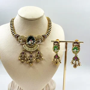 Buy Antique Choker Necklace Set with Meenakari