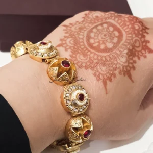 Buy Antique Ruby Pearl Statement Bangle Online