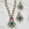 Emerald Kundan Necklace Set Online